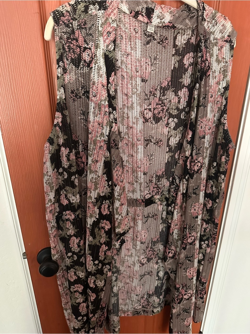 Cato Pink and Black Floral Sleeveless Vest